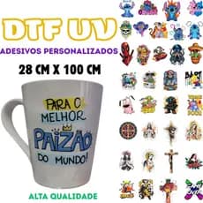 Adesivos DTF UV Alta Qualidade Para Decoração Personalizados Envie Sua Arte 1 Metro Promoção Envio Rapido 24hs