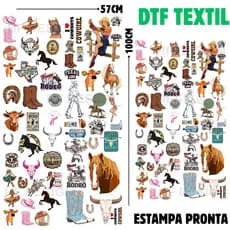 Kit Estampa DTF Textil Aplique Termocolante Country Promoção Acima 50 Unidades