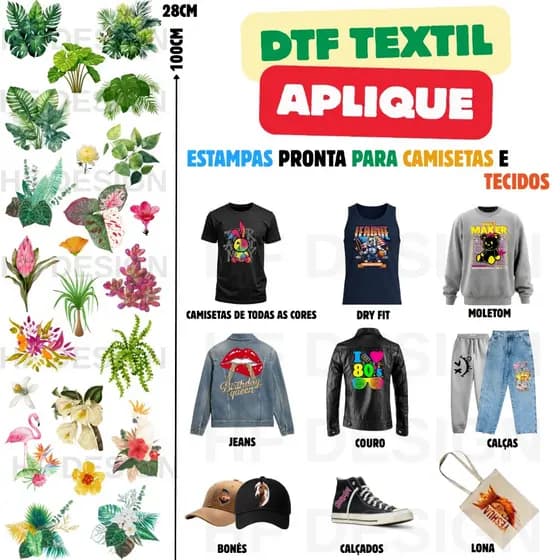 Aplique Termocolante DTF Textil Para Tecidos Estampas Prontas Ref920 Lançamento