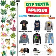 Aplique Termocolante DTF Textil Para Tecidos Estampas Prontas Ref920 Lançamento