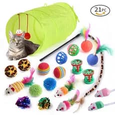 Kit 21 Peças De Brinquedos Para Gatos De Estimação Brinquedos  Divertidos Sortidos Para Gato Pet
