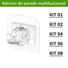 Kit 1/2/4/6/8 Suporte Para Barra de Cortina Adesivo Instalação Sem Pregos e Ajuste Fácil