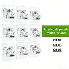 Kit 4 ou 8 Ganchos adesivos para varão de cortina que não precisa furar suporte de parede
