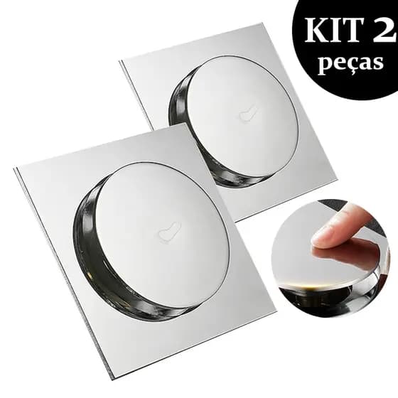 AUXOM Ralo Click Inteligente 15x15cm Inox, Quadrado Veda Cheiro para Banheiro e Cozinha