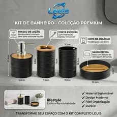 Louis Kit 4 Peças De Banheiro Porta Sabonete Líquido/Saboneteira/Porta Escova Verde