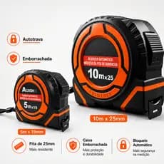 Trena Profissional  10m x 25mm Emborrachada com Autotrava Trava Reforçada e Presilha para Cinto