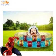 Piscina Inflável Spider Man 70L Redonda 75 x 22 cm Infantil Verão Piscina Praia