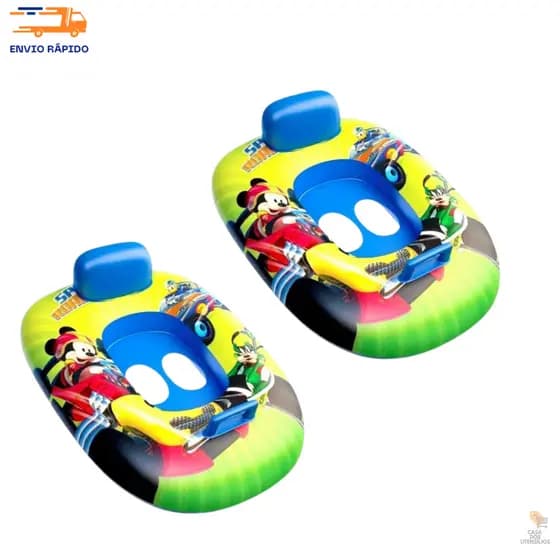 Boia Bote com Fralda Mickey Inflável Infantil Piscina