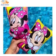 Boia de Braço Infantil Personagem Minnie18x14 cm Inflável Flutuante Piscina Praia Mar Água Natação