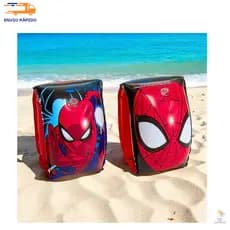 Boia de Braço Infantil Personagem Spider Man 18x14 cm Inflável Flutuante Piscina Praia Mar Água Natação