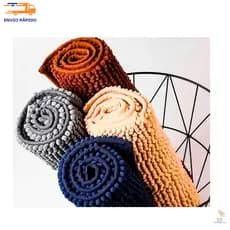 Tapete Bolinha Microfibra Antiderrapante 40x60 cm Macarrão Banheiro Area Externa