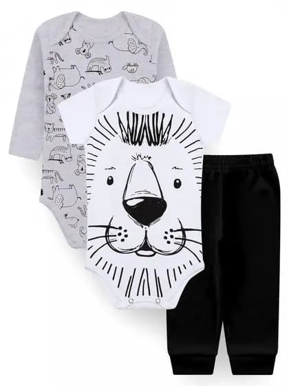 Kit Body Bebê Menino Suedine Selva