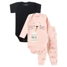 Kit Body Bebê Menina Suedine Milk