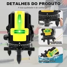 Nível Laser Verde Giratório 5 Linhas Verde Profissional