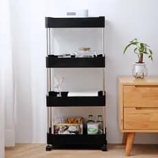 Organizador Móvel de 4 Níveis com Rodízios para Diversos Objetos e com 4 Rodinhas P, M, G ou Kit 3