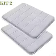 Kit 2  Tapete De Banheiro Soft Macio Secagem Rápida 60x40cm