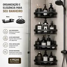Conjuntos 4 Peça Organizador Banheiro Suporte Banheiro Prateleira Adesivo Multiuso Qualidade