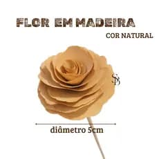 Vareta Difusor aromatizador Flor em madeira cor NATURAL