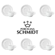 Jogo 6 Xicaras Protel Cha C/Pires 0000 M.073 Schmidt