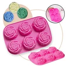Molde de Silicone Para Saboaria Artesanal Premium Perfeito Para Sabonetes Formato de Rosa Delicada