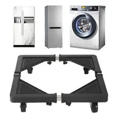 Suporte Base Ajustável 360° Multifuncional Com Rodinha Para Geladeira Fogão Máquina Lavar Lousa Lavadora