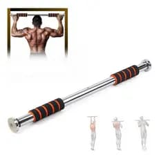 Barra Porta Fixa Exercicio Costas Braços Crossfit Musculação Cor Prateado