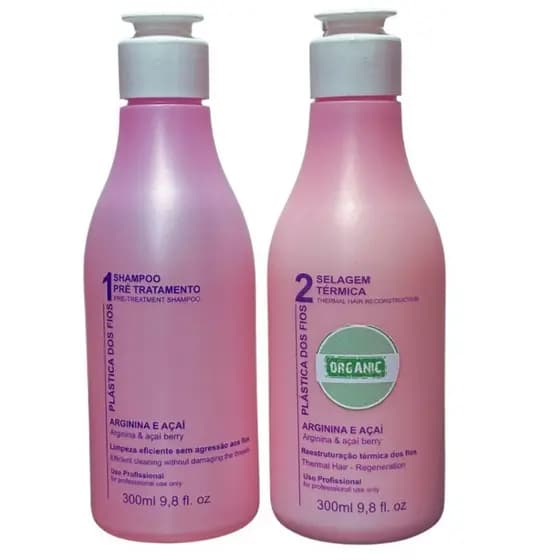 Mini Kit Plástica dos fios Redutor de volume  Orgânico 2X100ML