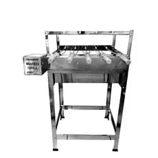Churrasqueira Gira Grill Inox 5 Espetos Com Caçamba Mared
