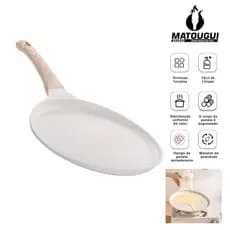 Matougui Frigideira Antiaderente de Alumínio Revestimento Cerâmico Premium Fenda Cabo Madeira Não Gruda