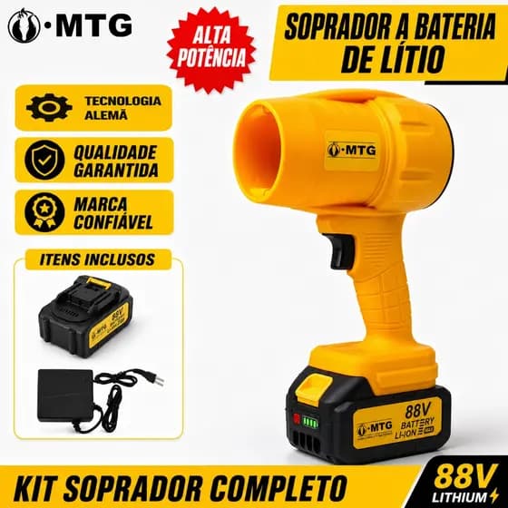 SOPRADOR DE AR 88V 30000 RPM VENTO DE 144 KM/H VARRE FOLHAS LIMPA OFICINA SECA CARRO