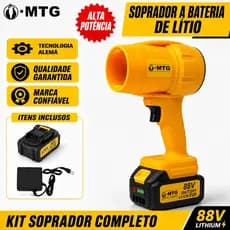 SOPRADOR DE AR 88V 30000 RPM VENTO DE 144 KM/H VARRE FOLHAS LIMPA OFICINA SECA CARRO