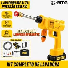 Lavadora de Alta Pressão Portátil sem Fio 48V Pistola Profissional 1500PSI Para Carros, Motos e Limpeza Externa