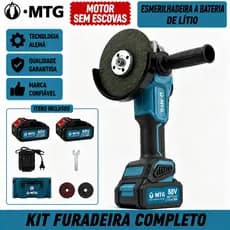 Esmerilhadeira Angular Brushless Alta Rotação 2 Baterias Lítio 88V Maleta Rígida