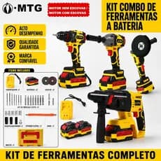 Kit Ferramentas Elétricas MTG Sem Escova 21/48/88V Furadeira Serra Esmerilhadeira Soprador Completo