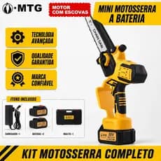 Motosserra Portátil Sem Fio 8 Polegadas 88V, Baterias com Visor de Carga + Maleta de Armazenamento