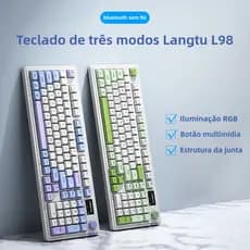 langtu L98 Teclado de membrana silencioso de alta estética com tri-modo Bluetooth sem fio