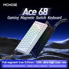 Mchoose ace68 proteclado mecânico com fio interruptor magnético 8k taxa de pesquisa esports teclado de jogos