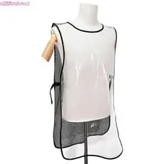 allilivefoua1 Colete Trabalho Estilista Avental Salão TPU Capa Transparente Para Corte Cabelo Design Trasei