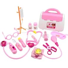 Brinquedo pequeno médico de venda quente jogando estetoscópio injeção infantil jogar casa menina caixa médica ferramenta