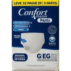 Confort Master Pants fralda adulto geriátrica idoso tipo calcinha/cueca incontinência severa 32 unidades
