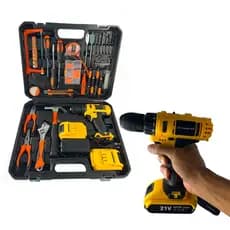 Kit Parafusadeira 21v Com 2 Baterias Maleta Chave De Fenda