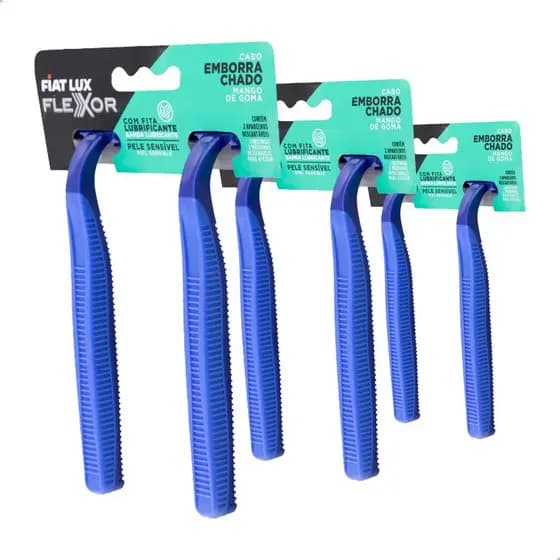Kit Barbeador Descartável Com 2 Lâminas Com 24 Unidades Fiat Lux Flexor
