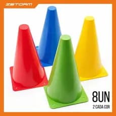 Kit 8 Cones de Agilidade Coloridos Treino Funcional Circuito 🏃‍♂️