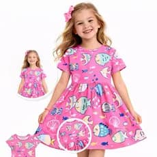 Vestido Infantil Menina Malwee 8 Anos Algodão Confortável Casual Estampado Roupa Infantil