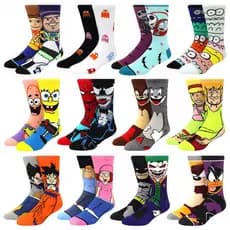 Meias Engraçadas De Personalidade Cartoon Masculinas Tendência yin yang hip hop harajuku
