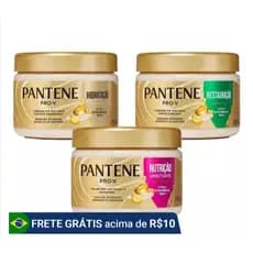 Kit Cronograma Capilar Mascara Pantene Hidratação 270ml + Nutrição 270ml + Restauração 270ml