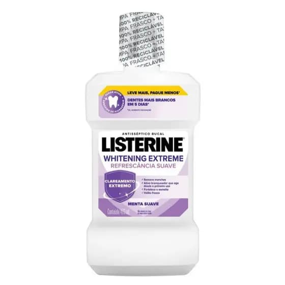Enxaguante Antisséptico Bucal Listerine Whitening Extreme Menta com 473ml