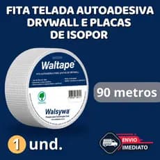Fita Telada Autoadesiva Drywall Branca Walsywa 90 metros de comprimento - 01 unidade