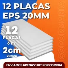 12 placas de isopor antichamas espessura 20mm (2cm) forro térmico acústico EPS
