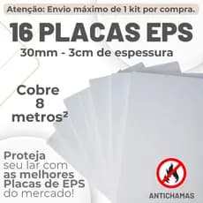 16 PLACAS FORRO EPS ANTI CHAMAS 30 MM (3 cm) DE ESPESSURA, FORRO, ISOLAMENTO TÉRMICO, ACÚSTICO